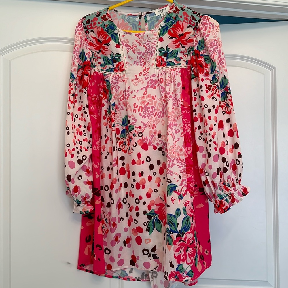 NWOT Mint Julep Boutique, Pink Floral Umgee Dress, Size Small